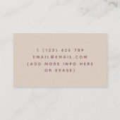 Doula助産師助産師コーチエレガントボヘミアンBoho 名刺 (裏面)