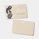 Doula助産師誕生コーチフローラ女性シルエット バッジ (正面＆裏面)