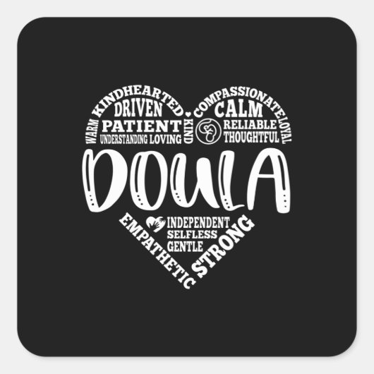 Doula，妊娠支援，出産 スクエアシール (正面)