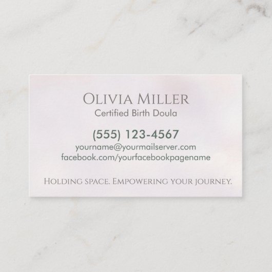 Doula -誕生コーチ – 助産師 – 根っこツリー 名刺 (裏面)