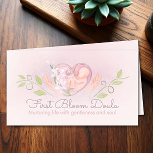 Doula -誕生コーチ – 助産師 – 水彩アート 名刺
