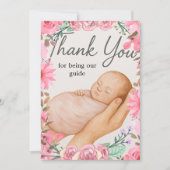Doula Appreciation Card | Labor Support Gift Pink サンキューカード (正面)