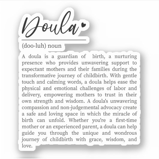Doula Gift、誕生ワーカー、Doula Definition シール (正面)
