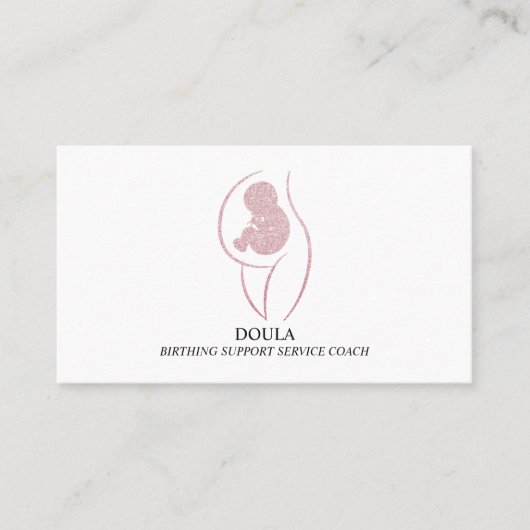 Doula Pregnancy Nurse Midwife Birth Coach Glitter 名刺 (正面)