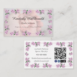 Doula services Floral social icon QR code photo 名刺
