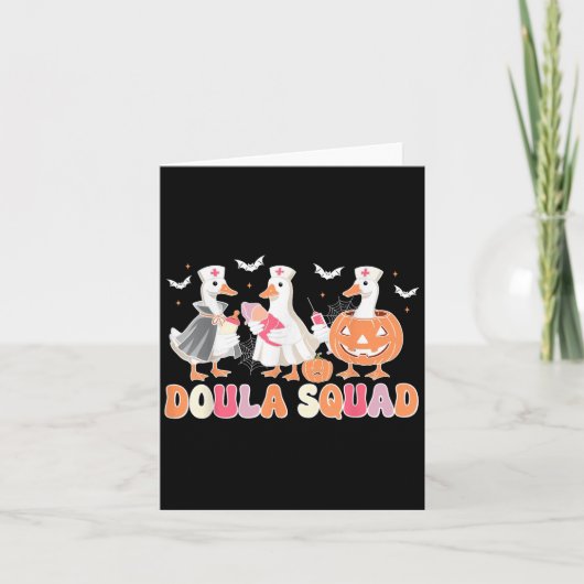 Doula Squad Goose Spooky Halloween Lactation Consu カード (正面)