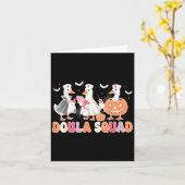 Doula Squad Goose Spooky Halloween Lactation Consu カード (黄色い花)
