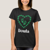 Doula St Patrick's Day Irish Shamrock Green Clover Tシャツ (正面)