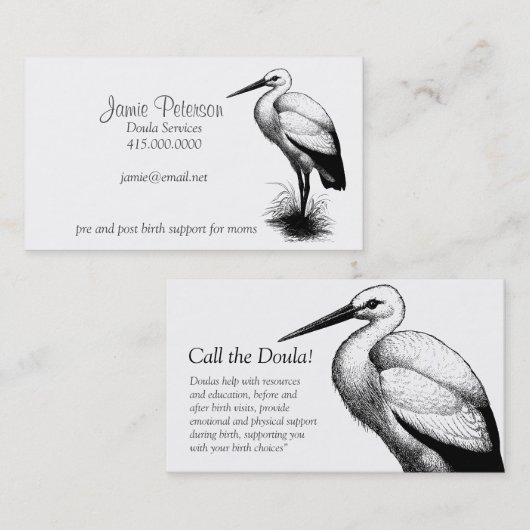 Doula Storkの名刺を呼び出す 名刺 (正面/裏面)
