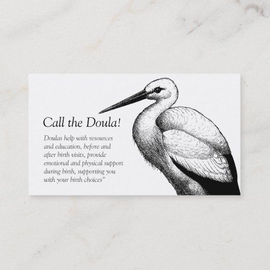 Doula Storkの名刺を呼び出す 名刺 (裏面)