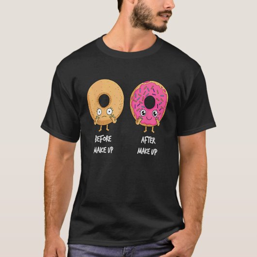Dounut Before After Make up皮肉ドーナツFast Tシャツ (正面)