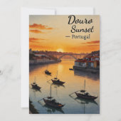 Douro Sunset Portugal Travel Art Invitation – Port 招待状 (正面)