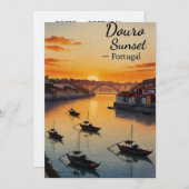 Douro Sunset Portugal Travel Art Invitation – Port 招待状 (正面/裏面)