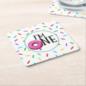 Dout カラフル I'm One 1 Birthday スクエアペーパーコースター (アングル)