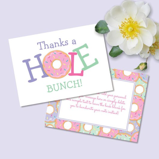 Dout 感謝してい a Hole Bunch Thank You Note Card サンキューカード
