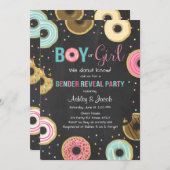 Dout Gender Reveal招待状少年または少女He She 招待状 (正面/裏面)