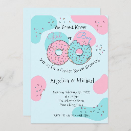 Dout Gender Reveal招待状 招待状 (正面/裏面)