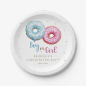 Dout Gender Reveal BoyまたはGirlパーティー ペーパープレート (正面)