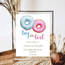Dout Gender Reveal BoyまたはGirlパーティー ポスター