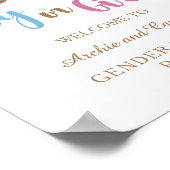 Dout Gender Reveal BoyまたはGirlパーティー ポスター (角)