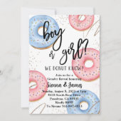 Dout Gender Reveal, We Dout Know, Pink Or Blue 招待状 (正面)