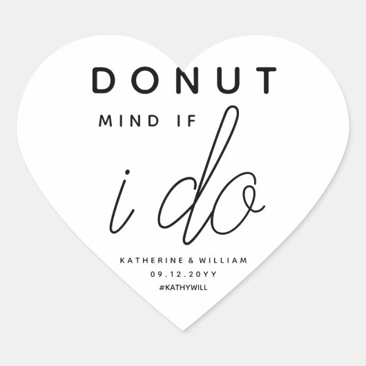 Dout Mind もし I Do Custom Wedding Favorites ハートシール (正面)