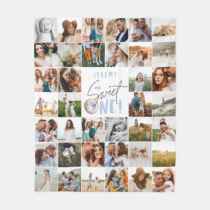 dout sweet one 1st birthdayフォト数々のフリースbl フリースブランケット