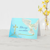 DoveおよびCrossとの確認に関する恵み カード (黄色い花)