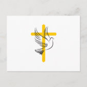 Doveとクロス葬儀シンプルのスクリプ感謝していトカード ポストカード (正面)