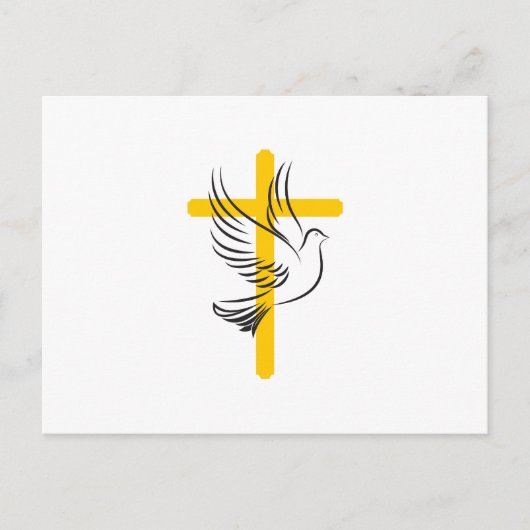 Doveとクロス葬儀シンプルのスクリプ感謝していトカード ポストカード (正面)