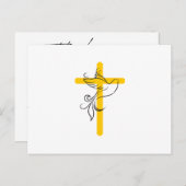 Doveとクロス葬儀シンプルのスクリプ感謝していトカード ポストカード (正面/裏面)