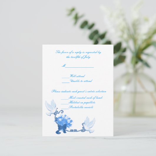 Doveカスタム Response Card 出欠カード (スタンド正面)