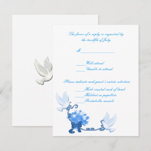 Doveカスタム Response Card 出欠カード (正面/裏面)