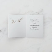 Doveクロス悔やみや弔慰ありがとう折り畳みノートカード ノートカード (内部)