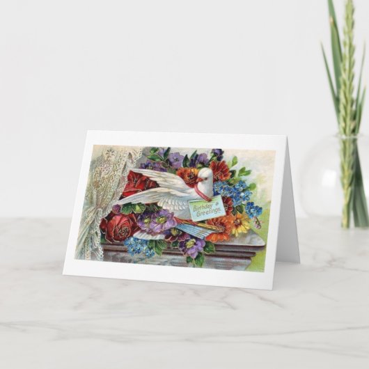 Doveビクトリアン誕生日グリーティングカード カード (正面)