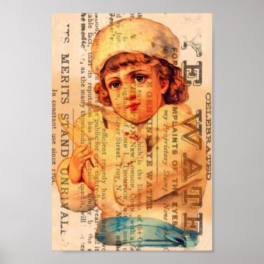 Dove広告デジタルアートを持つ女の子 ポスター (正面)