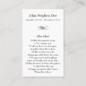 Dove祈りの言葉カード – グロー後 名刺 (裏面)