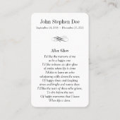 Dove祈りの言葉カード – グロー後 名刺 (裏面)