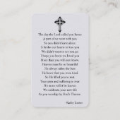 Dove葬儀記念祈りの言葉フォトカード 名刺 (裏面)