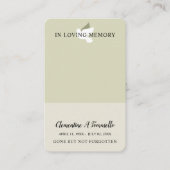 Dove葬儀記念祈りの言葉フォトカード 名刺 (正面)