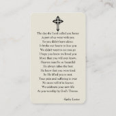 Dove葬儀記念祈りの言葉フォトカード 名刺 (裏面)