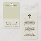 Dove葬儀記念祈りの言葉フォトカード 名刺 (正面/裏面)