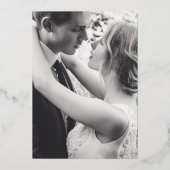 Dove金ゴールドブルーシンプルグ結婚レイのカスタム写真 箔招待状 (裏面)