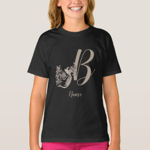 Dove エレガント モノグラムイニシャル B 名前入り Tシャツ