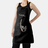 Dove エレガント MonogramイニシャルA Black Your Name エプロン (インサイチュ)