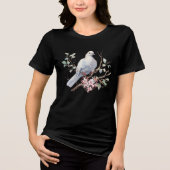 Dove and Flower Heart トライブレンドTシャツ (正面)