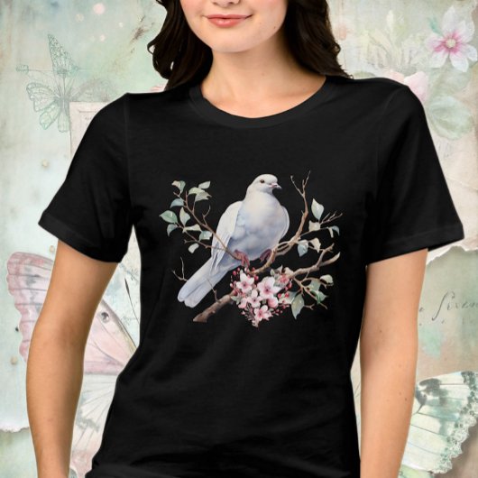 Dove and Flower Heart トライブレンドTシャツ