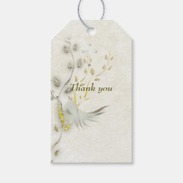 Dove and golden leaves  gift tags  ギフトタグ