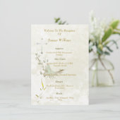 Dove and golden leaves menu card  メニュー (スタンド正面)