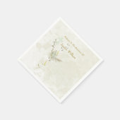 Dove and golden leaves paper napkins  スタンダードカクテルナプキン (角)